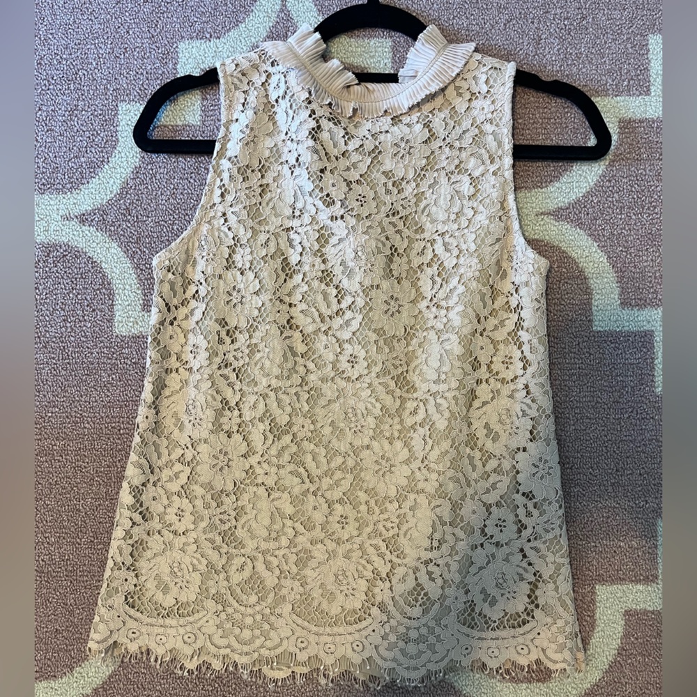 Jcrew beige lace shell tank XS